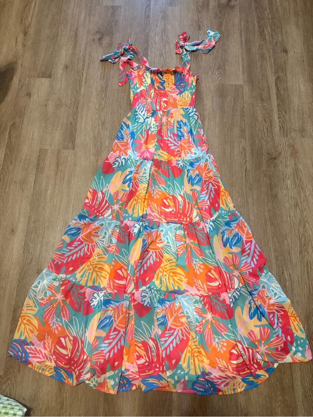 Flying Tomato Multicolor Floral Tie-Shoulder Dress - Size Small